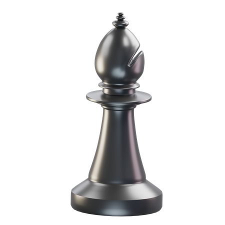 Pièce d'échecs évêque noire  3D Icon