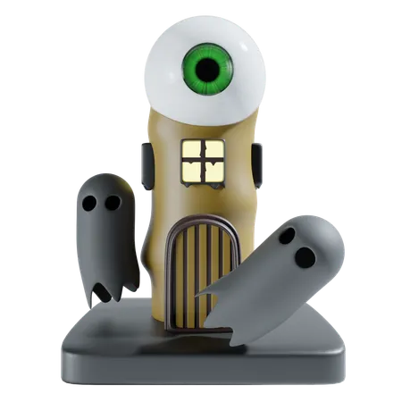Evil eye and ghost  3D Icon