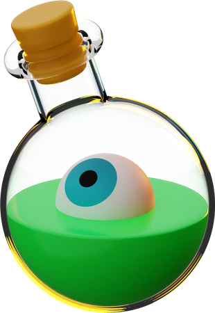 Evil Eye In Potion Bottle  3D Icon