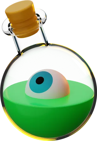 Evil Eye In Potion Bottle  3D Icon