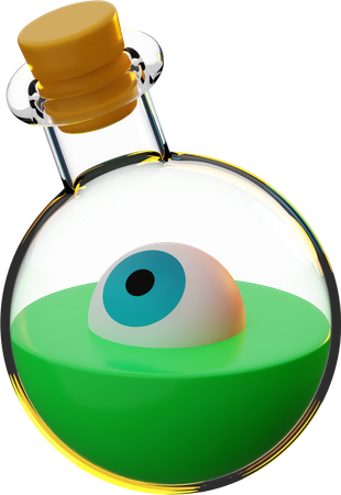 Evil Eye In Potion Bottle 3D Icon