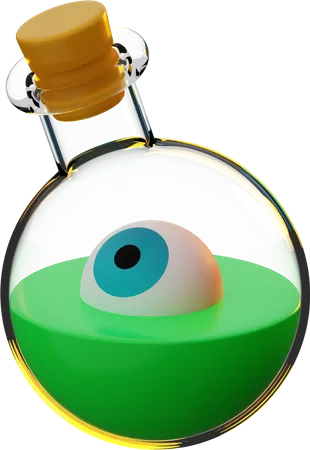 Evil Eye In Potion Bottle 3D Icon