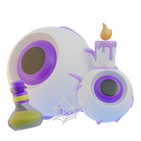 Evil Eye With Candle  3D Icon