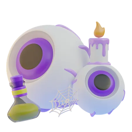 Evil Eye With Candle  3D Icon