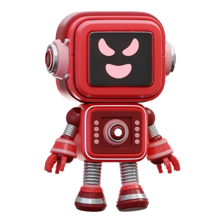 Evil Robot Smile  3D Illustration