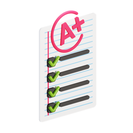 Exam result  3D Icon