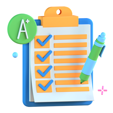 Exam Sheet  3D Icon