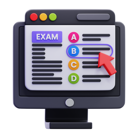 Examen de aprendizaje en línea  3D Icon