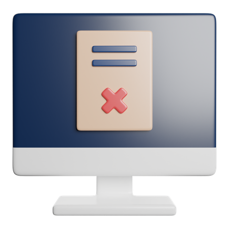 Examen en ligne échoué  3D Icon