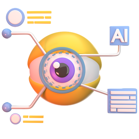 Examen ocular con inteligencia artificial  3D Icon