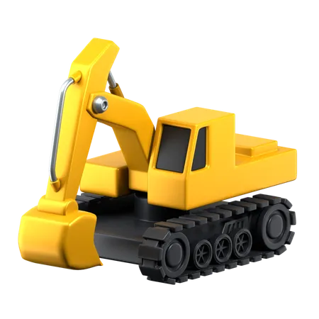 Excavator 3 D Construction Vehicles Icon 3D Icon