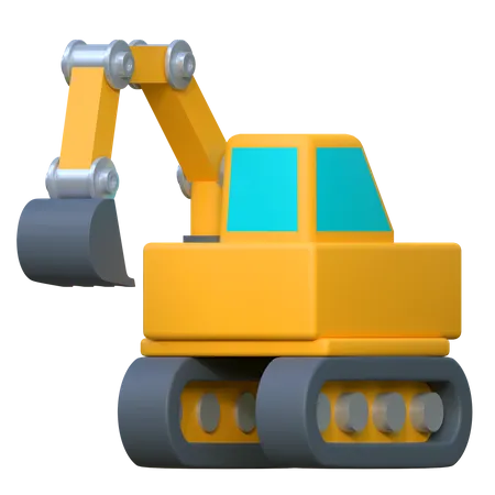 Excavator Heavy Machinery Transport Labor Day Icon 3 D Illustration 3D Icon