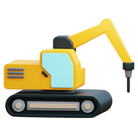Excavator Drill  3D Icon