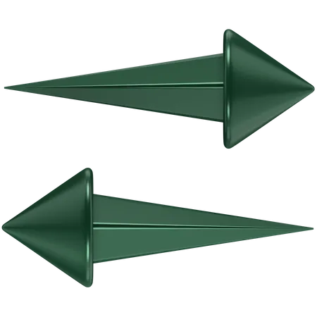 3 D Icon Of Two Green Arrows Pointing In Opposite Directions 3D Icon