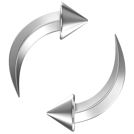 3 D Icon Of 2 Curved Arrows Rotating Around Each Other 3D Icon