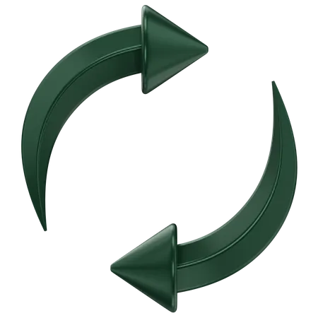 3 D Icon Of 2 Curved Arrows Rotating Around Each Other 3D Icon