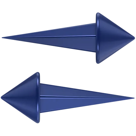 3 D Icon Of Two Blue Arrows Pointing In Opposite Directions 3D Icon