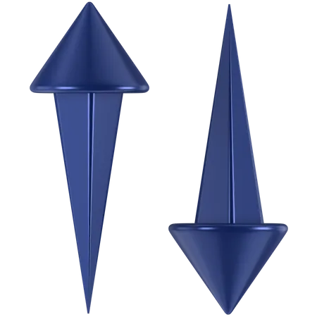 3 D Icon Of Two Blue Arrows Pointing In Opposite Directions 3D Icon