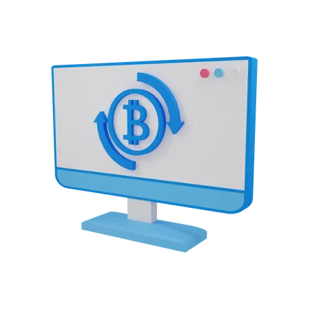 Exchange Bitcoin  3D Illustration