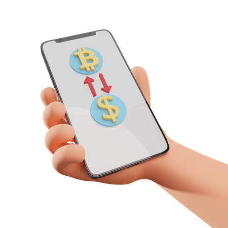 Exchange Bitcoin To Dollar  3D Icon