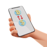 exchange bitcoin to dollar 3d logo