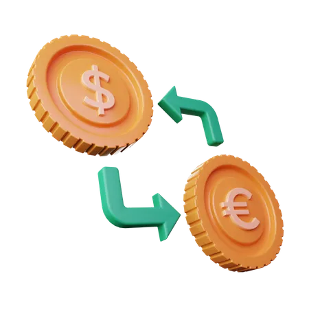 Exchange Coins  3D Icon