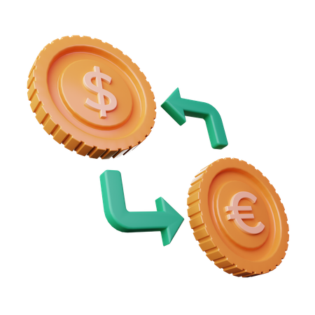 Exchange Coins  3D Icon