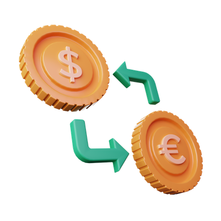 Exchange Coins  3D Icon