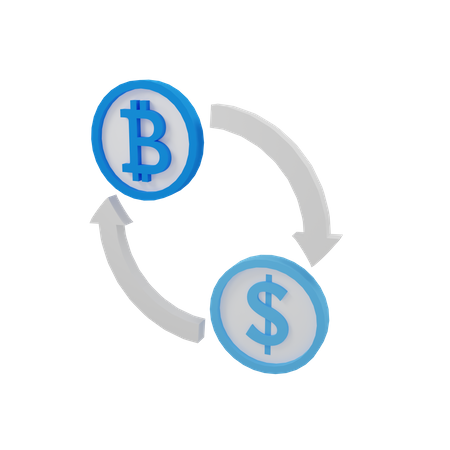 Exchange Cryptocurrency  3D Illustration