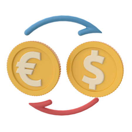 Exchange currency 3D Illustration