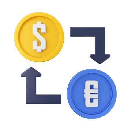 Exchange Currency  3D Illustration