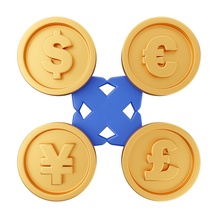 Exchange Currency 3D Illustration