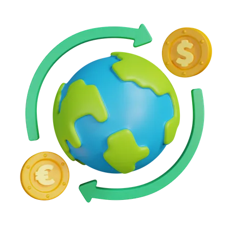 Exchange currency 3D Illustration
