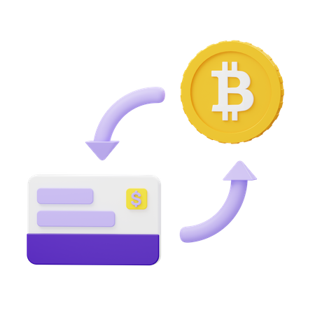 Exchange currency to cryptocurrency  3D Icon