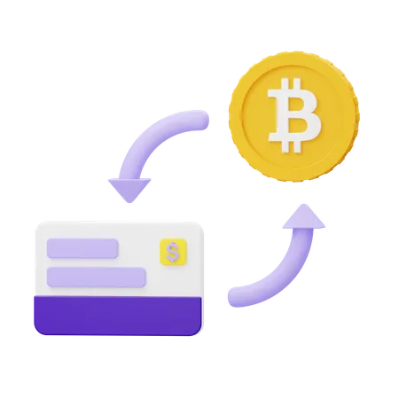 Exchange currency to cryptocurrency 3D Illustration