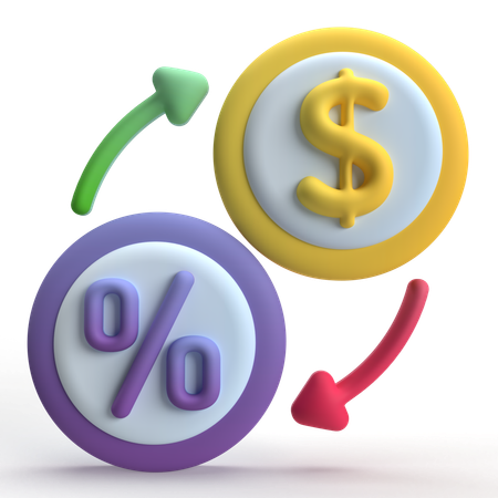 Exchange Discount Money  3D Icon