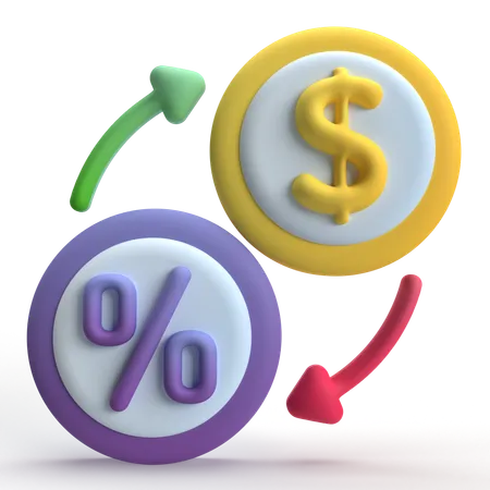 Exchange Discount Money  3D Icon