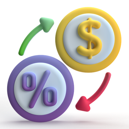 Exchange Discount Money  3D Icon
