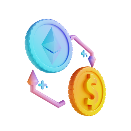 Exchange Ethereum To Dollar  3D Icon