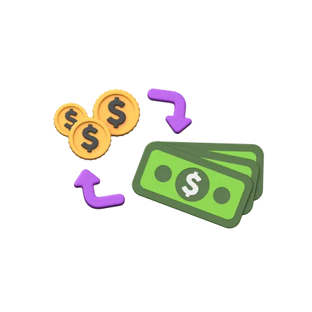 Exchange Money 3 D Icon Symbolizing Currency Conversion Financial Transactions And Global Commerce Representing Flexibility And Liquidity In Monetary Exchanges 3D Icon