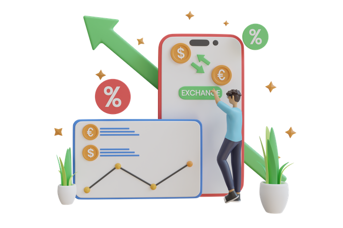 Exchange Rate  3D Illustration