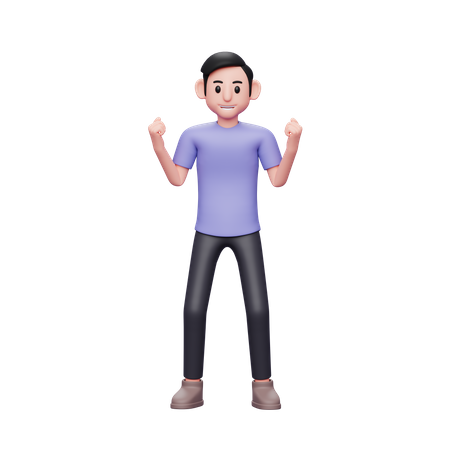 Excited Boy  3D Illustration