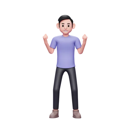 Excited Boy  3D Illustration