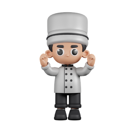 Excited Chef  3D Illustration