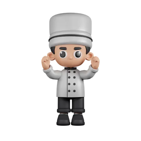Excited Chef  3D Illustration