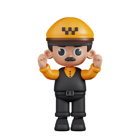 Excited Taxi Driver  3D Icon