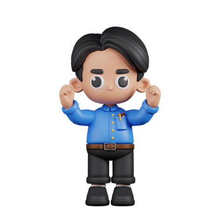 Excited Teacher  3D Illustration