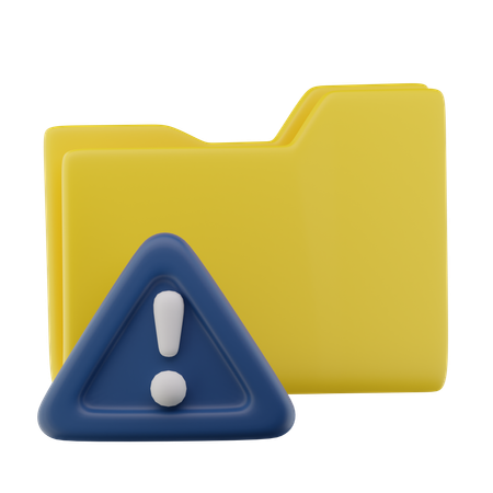 Exclamação da pasta de erro  3D Icon