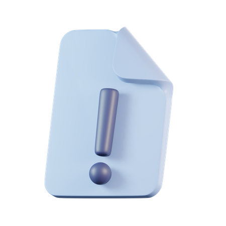 Exclamação de arquivo  3D Icon