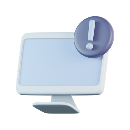 Exclamação de computador  3D Icon